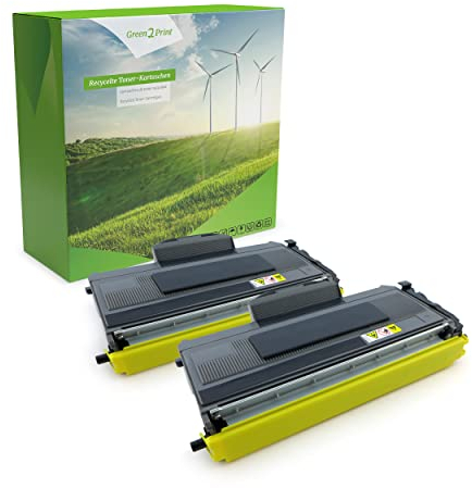 Green2Print Toner Doppelpack, 2 Kartuschen 2X 2600 Seiten ersetzt Brother TN-2120 passend für Brother DCP7030, DCP7040, DCP7045N, HL2140, HL2150N, HL2170W, MFC7320, MFC7440N, MFC7840W