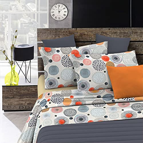 Set Lenzuola Letto Matrimoniale, Made in Italy, Microfibra – Completo Letto, Lenzuolo sotto con angoli 170x200, Lenzuolo Sopra e Federe, Acquerello