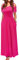 STYLEWORD Women's Summer Cold Shoulder Short Sleeve Maxi Dress Floral Print Elegant Long Dress with Pockets(Rose,L)