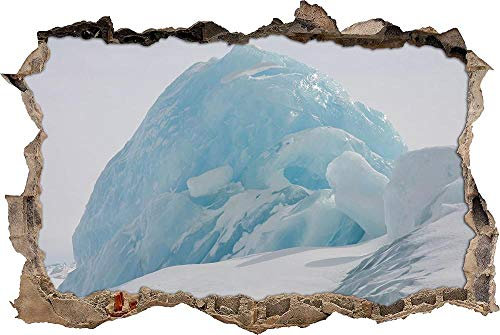 Wandtattoo Aufkleber Wall Art Wandbild gigantischer Eisblock Mauerloch 3D Effekt Deko Wohnung Wohnzimmer Schlafzimmer Bad Kinderzimmer selbstklebend 70x110cm
