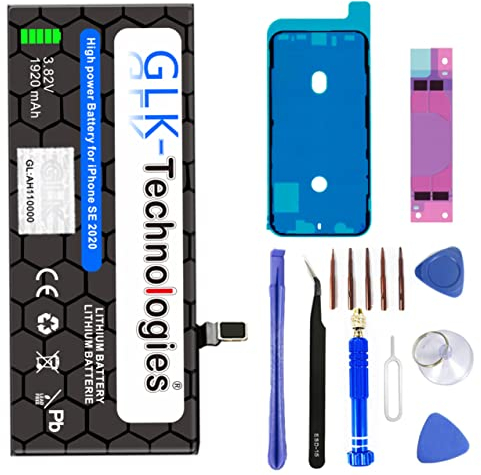 High Power Ersatzakku kompatibel mit Apple iPhone SE 2 (2020) APN A2296 A2312 | GLK-Technologies Battery | accu | 1920mAh Akku | inkl. Profi Werkzeug Set Kit