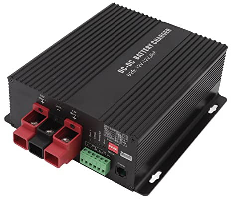 12V 30A DC to DC Battery Charger, Solar Controller, Multi-Stage Charging, Automatic Charging, On-Board Battery Charger for Flooded