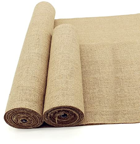 Agfabric Rouleau de toile de jute naturelle de haute densité pour décoration de fête, chemin de table, artisanat, plantes et arbres - 162,6 cm x 9,1 m