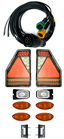 MelTruck® Anhängerbeleuchtung LED Rückleuchte SET Kabel 7,7 M Kennzeichen 12V Control Box
