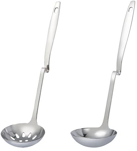 BESTonZON 2piezas Cucharas Ranuradas Portátiles Utensilios Ranurados Ergonómicos Artículos De Cocina Para Servir
