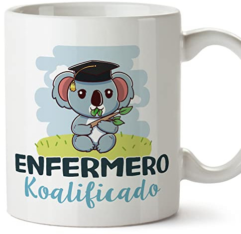 MUGFFINS Tazas para ENFERMERO hombre - En Español - Koalificado/koalificada - 11 oz / 330 ml - Regalo original y divertido