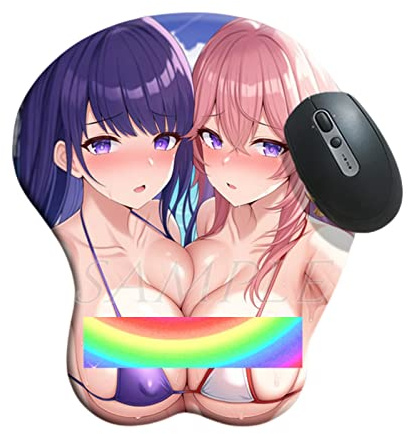 FORKIS Tapis De Souris Anime Mouspade D'Anime De Jeu De Souris À Poitrine 3D avec Tapis De Bureau De Repos Au Poignet
