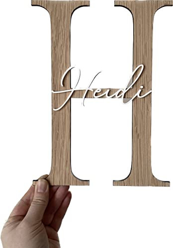 Personalised wooden oak veneer wall letter with name, wall initial, door sign, wooden name for kid's bedroom/nursery/playroom decor
