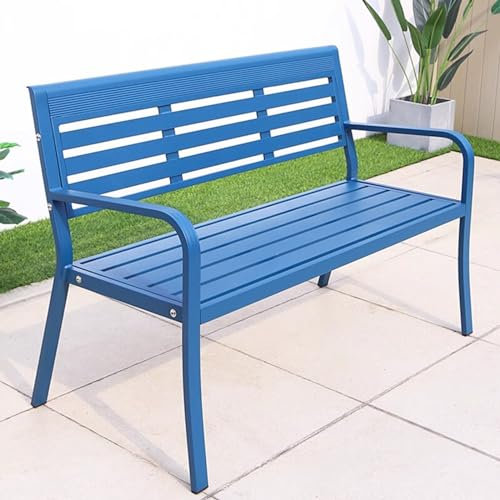 Sunyongfly Gartenbank, Sitzbank, Bänke Für Draußen, Outdoor-Bank, Klein, Für Veranda, Metall, Park, 2-sitzer, Terrassenstuhl Mit Armlehnen, Für Den Außenbereich(Green)