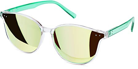 Sumato Round Cat Eye Sunglasses for Women Trendy Sunglasses Classic Vintage Designer Style UV400 Protection Mirrored Lens Light Green