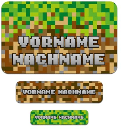 50 x personalisierte Namensaufkleber Sticker mit Wunschname Klebeetiketten zum Markieren Stifte Hefte mit Kinder Name Schule Kindergarten Aufkleber Set (27 Pixel)