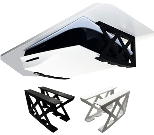 PS5 Halterung für Playstation 5 Disk Digital Sony Tisch Halter Konsole Zubehör Aufbewahrung Mount Gaming Setup (Weiß)