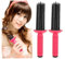2Pcs 17 Teeth Round Comb Hair Brush Styler for Curly Hair, Portable Anti‑Slip Curling Wand, Curly Hair Styler Tool, Air Volume Comb with Hair Roller Clips