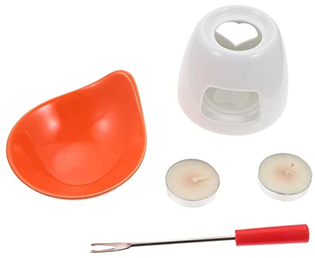 Alipis 1 Set Fonduta Di Cioccolato Caramelle Fonduta Pentola Fornello Per Fusione Del Cioccolato Fonduta Di Formaggio Caramello Caramelle Strumento Di Riscaldamento In Ceramica Strumento