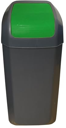 Cubo - Papelera con tapa basculante de 15L color verde