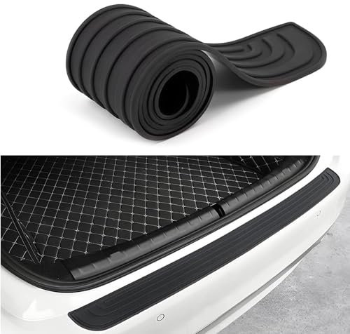 Stoßstangenschutz aus Gummi, Selbstklebender Schwellerschutz für den Kofferraum, Anti-Kratz/Abriebfest/Entfernbar, 104CM*9CM für die meisten Autos, SUVs
