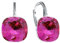 Damen Hängen Ohrringe Silber 925 mit Marken Kristalle Zirkonia - Schmuck Echt Silberne Hängende Ohrhanger für Frauen und Mädchen - Hängeohrringe Ideal Geschenk (Fuchsia)