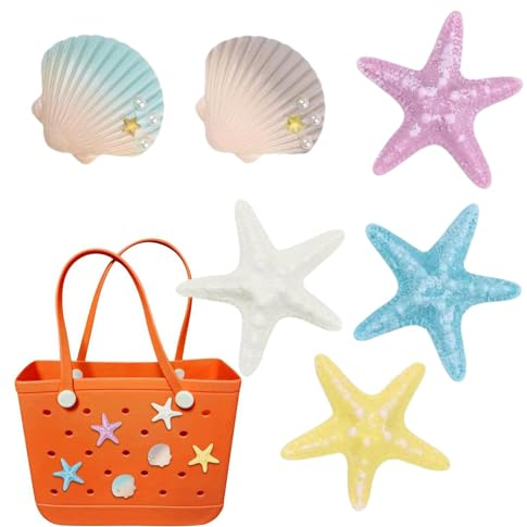 Aizuoni 6 Stk Strandtasche Zubehör, Zubehör Für Strandtaschen, Ornament Für Bogg-Tasche, Bogg Taschenzubehör Strandanhänger, Strandtaschenzubehör Sommerdekoration Für Bogg Tasche, Niedliche, Kreative