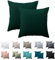 Nesture Kissenbezug 40 x 40 2er Set - kopfkissenbezug 40x40 cm Dunkelgrün, 100% Mikrofaser kissenbezüge mit Reißverschluss, Weich und Bügelfrei