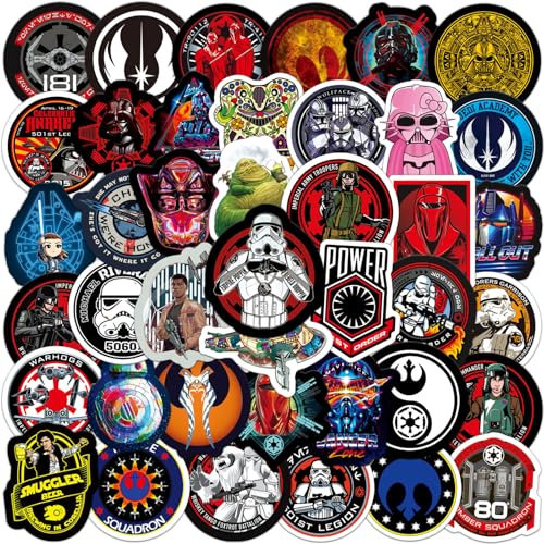 50 Stück Film Muster Sticker Set, Wasserfest Vinyl Aufkleber, Anime DIY Graffiti Aufkleber Decals für Water Bottles Laptop Skateboard Fahrrad Moped Motorrad Koffer Helm Scrapbooking, Ästhetisch