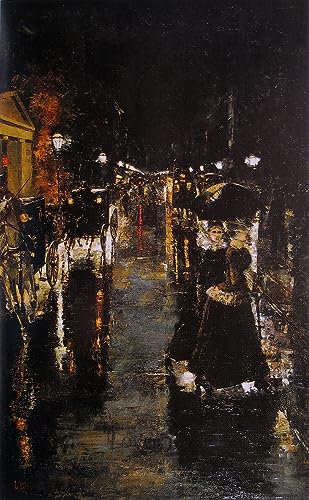 ZHAOSHAN Vintage Moderne Kunst Wandbild Poster Kunstdrucke Leipziger Straße von Lesser Ury Poster Bilder Leinwand für Office Home Decor 60x90cm