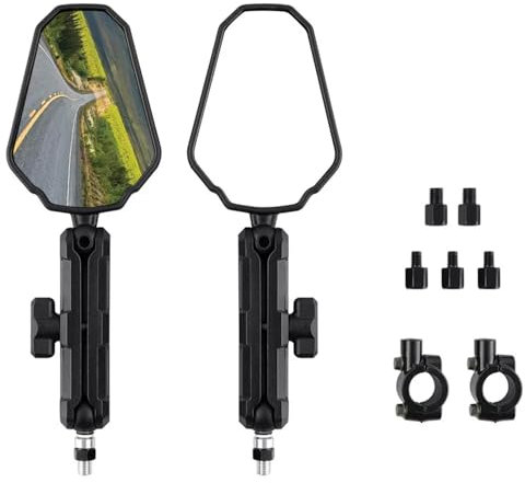 Letgoing Adventure Motorradspiegel E24 e-gepruft 360°-Drehung Klappspiegel mit 8/10mm Schrauben 7/8inch Halterung für ATV Quad Enduro Dirt bikes YFZ 390 790 890 ADV YFZ TRX90