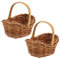 VOSAREA 2 Stück Mini Korb geflochten mit Henkel - 7,5 CM Miniatur Weidenkorb Mini Blumenkorb Rattan Korb geflochtener mit Griffen für Bauernhaus Hochzeit Party Favor
