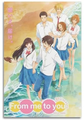 YEJULMRH Póster vintage de Kimi Ni Todoke, pintura al óleo, personaje de anime, póster de película de anime, pinturas famosas, póster de viaje, 30 x 45 cm, estilo sin marco, 17