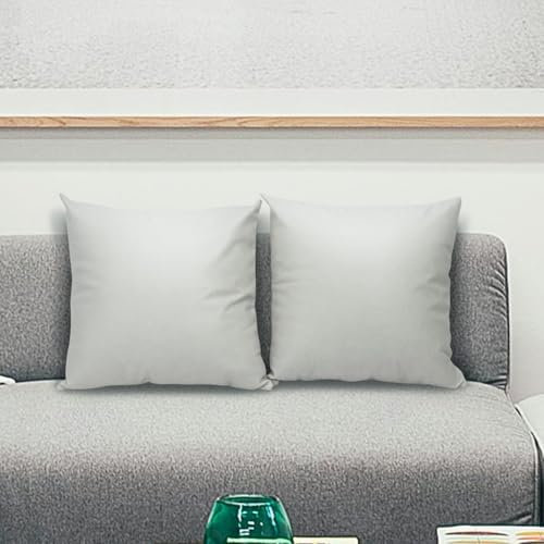 Betadistor Juego de 2 fundas de cojín de piel sintética de 45 x 45 cm, fundas de cojín de estilo rústico moderno para dormitorio, sala de estar, sofá, color blanco, 520-0425
