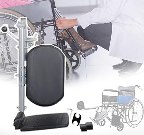 PPLDABNK Anhebbare Beinstützen Für Rollstühle – Universell, Einzelpedalträger: 100 Kg, Einfache Reinigung, Verstellbarer Winkel/90°–180°, Mit Gepolsterten/Fußplatten, Für Behinderte/Alte,Left