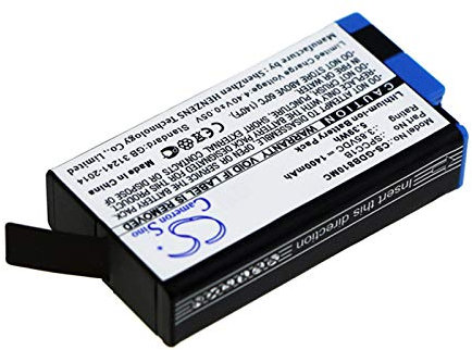 Peakbatt 601-26762-000, SPCC1B, 1400mAh Batterie de rechange pour GoPro ACBAT-001, Max, Max 360