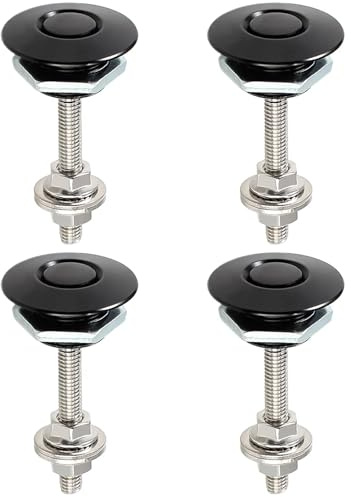 Anhoer 4 pezzi paraurti chiusura a sgancio rapido universale in alluminio per cofano auto perni cofano paraurti cofano perni 30mm rilascio pulsante di blocco kit clip cofano chiusura rapida targa clip