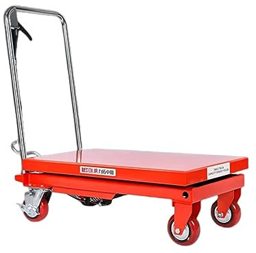 Portable Hydraulic Lift Platform - Mobile Small Elevator Work Flat Cart for Easy Luggage Moving, Holds up to 770 lbs, Lifts from 11-35 Inches, Ideal for Home and Garage Use
