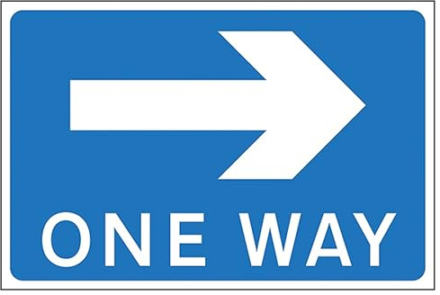 V Safety One Way Arrow Right - Blue 450 x 300 mm - 3mm Reflective Aluminium Composite Safety Sign