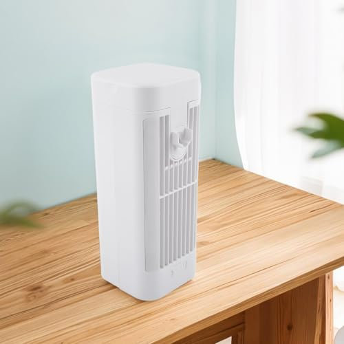 HomeVortex Mini climatiseur portable USB Refroidisseur d'air de bureau avec veilleuse 3 réglages de vitesse pour bureau chambre (2400 mAh)
