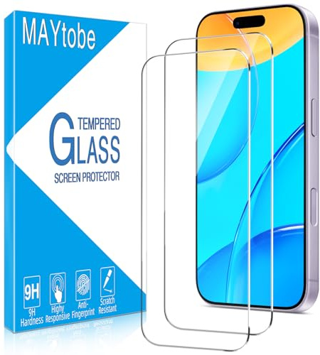 MAYtobe [2-Pack Screen Protector for iPhone 17 Tempered Glass, 9H Hardness, Case Friendly, No Bubbles, Anti Scratch, Easy To Install