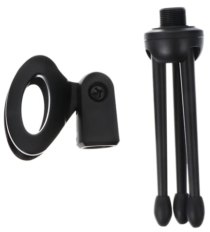 LIGIGWASH Mini Foldable Microphone Tripod Stands Plastic Mic Table Holders Portable and Stable for Desktop Recording and Gaming Use