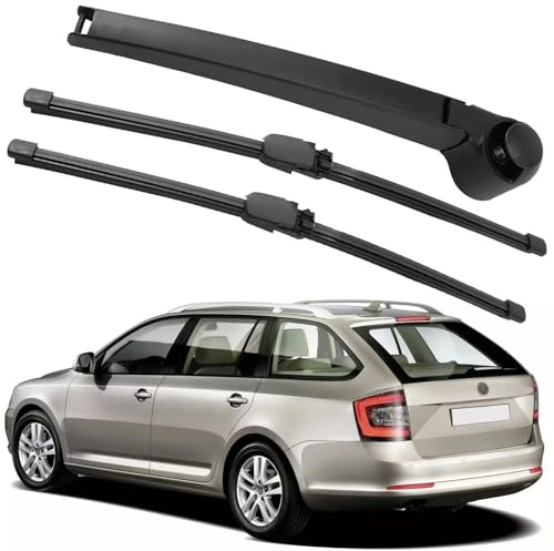 Scheibenwischer Hinten Set Kompatibel für Skoda Fabia Golf Plus Seat Altea 2 Stück Auto Heckscheibenwischer und 1 Stück Heckscheibenwischerarm Ersatz Wischerblatt Wischerarm Heckwischerarm Hinten