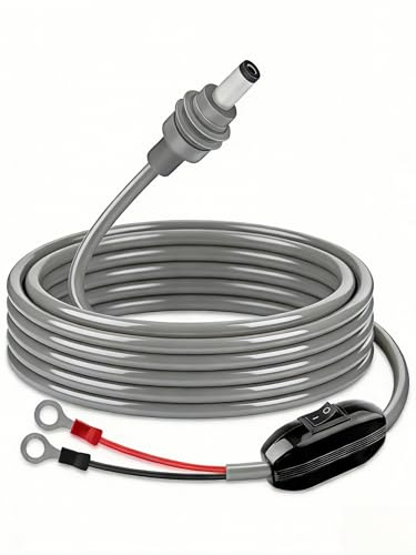 GELRHONR Star//link Mini DC5521 zu 8mm O Ring Anschluss DC Netzkabel Mit Schalter,18AWG DC5,5 mm x 2,1mm Gleichstromkabel Außenbereich/Wasserdicht für Autos,Wohnmobile (3M/9,84 FT)