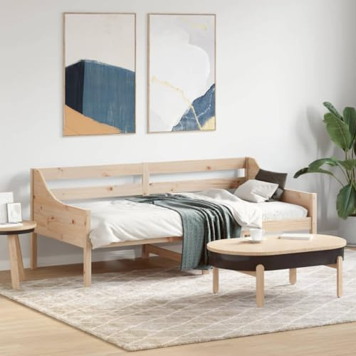 JHQHSM Tagesbett ohne Matratze 75x190 cm aus Massivholz Kiefer, Schlafsofa mit Schutzgittern und Sperrholzlatten für sicheres Liegen, vielseitiges Möbelstück als Bett oder Sofa,