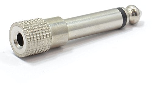Métal 3,5 mm Stéréo Femelle vers 6,35 mm Mono Jack Fiche Adaptateur