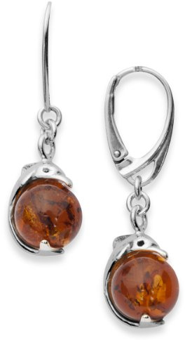 InCollections Damen-Ohrhänger 925/000 Sterlingsilber mit Bernstein, Delfin