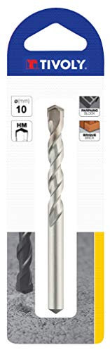 TIVOLY 10900221000 - Broca HORMIGÓN EXTRA de 10 mm largo 120 mm profundidad de corte 80 mm con mango cilíndrico