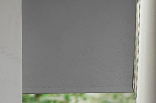 MADECOSTORE Store Enrouleur Occultant Easy Uni Gris Souris - L40 x H170cm - Sans perçage