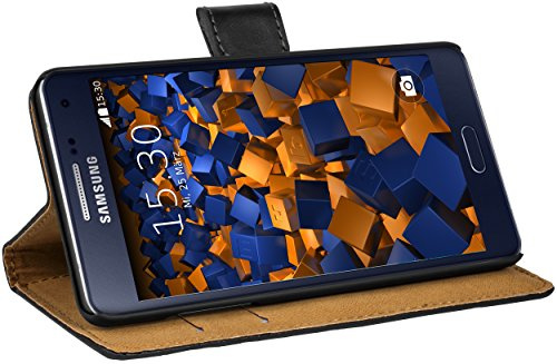 mumbi Tasche Bookstyle Case kompatibel mit Samsung Galaxy A5 2015 Hülle Handytasche Case Wallet, schwarz