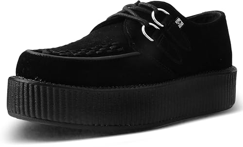 T.U.K. Leather Viva High Creeper - Zapatos Hombre y Mujer - Color Black Suede - Talla EU37