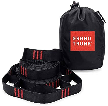 Grand Trunk Hammock Suspension System Trunk Straps, Black, One Size