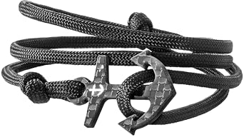 kohlenstoff 12 „Ancore“ Armband Herren Cord Bracelet Schwarz Weiß Schmuck Anker Carbon Black White als edles Ankerarmband Accessoire für den modernen Mann (19)