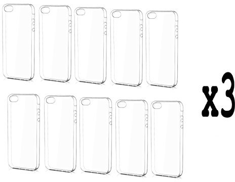 NOVAGO Lot de 30 Coques iPhone 5 / 5S / SE 2016 Coque Ultra Transparente en Gel Souple et Invisible de qualité pour iPhone 5, iPhone 5S, iPhone SE