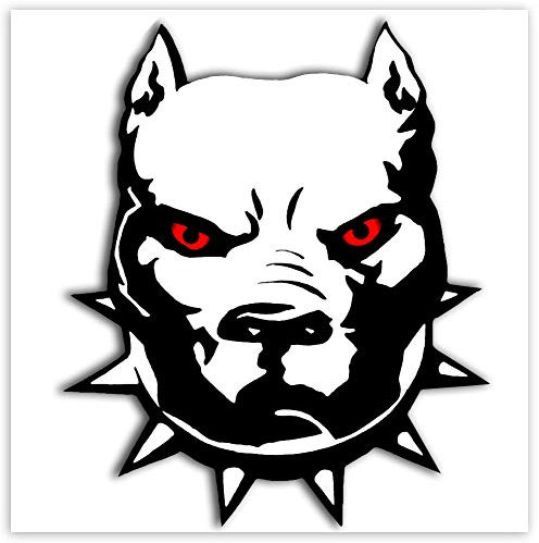 SkinoEu® 2 Stück Vinyl Lustiger Aufkleber Autoaufkleber Stickers Angry Dog Böser Hund Pitbull Auto Moto Motorrad Fahrrad Skate Helm Fenster Spiegel Tür Tuning B 4